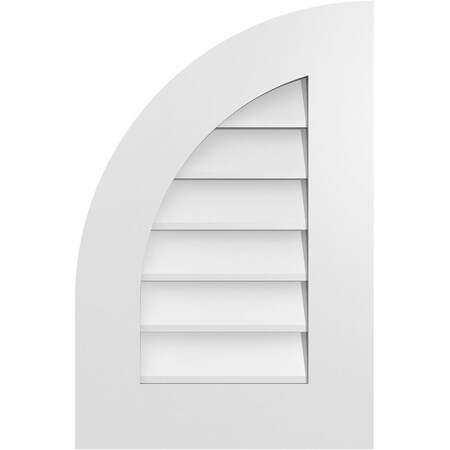 Ekena Millwork Quarter Round Top Left Surface Mount PVC Gable Vent w/ 3-1/2"W x 1"P Standard Frame, 16"W x 24"H GVPQL16X2401SN